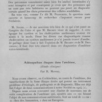 0211 - Page 187 - Célébration du 25e anniversaire de la Société de Pathologie Exotique. Séances des 8 et 9 février 1933. Séance de travail du 8 février. Etiologie et traitement des infections intestinales des pays chauds. Comment concevoir les complications viscérales de l'amibiase, par R. Deschiens. / Adénopathies iliaques dans l'amibiase, (Etude clinique), par R. Montel
