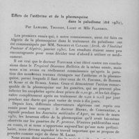 0516 - Page 485 - Séance du mercredi 8 mars 1933. Mémoires. Enquête sur la lèpre en pays Kabré (Nord-Togo), par H. de Marqueissac et H. Sohier. / Effets de l'atébrine et de la plasmoquine dans le paludisme (été 1932), par Lemaire, Thiodet, Laget et Mlle Flandrin