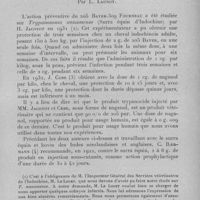 0532 - Page 501 - Séance du mercredi 8 mars 1933. Mémoires. Recherches sur l'action préventive du 205 Bayer-309 Fourneau dans l'infection expérimentale du chat, par T. annamense, par L. Launoy