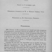 0572 - Page 541 - Sociétés des sciences médicales de Madagascar. Séance du 8 novembre 1932. Présentations