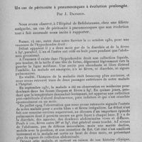 0573 - Page 542 - Sociétés des sciences médicales de Madagascar. Séance du 8 novembre 1932. Communications. Un cas de péritonite à pneumocoques à évolution prolongée, par J. Davioud