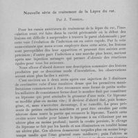 0612 - Page 579 - Séance du mercredi 5 avril 1933. Communications. Contribution à l'étude des réactions cutanées dans la lèpre : dissociation des réactions dermique et sous-cutanée dans un cas de lèpre tuberculoïde, par J. Tisseuil. (Travail du laboratoire de M. le Professeur Marchoux.). / Nouvelle série de traitement de la lèpre du rat, par J. Tisseuil