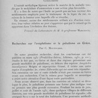 0617 - Page 584 - Séance du mercredi 5 avril 1933. Communications. Nouvelle série de traitement de la lèpre du rat, par J. Tisseuil. (Travail du laboratoire de M. le Professeur Marchoux.). / Recherches sur l'anophélisme et le paludisme en Grèce, par C. Moutoussis