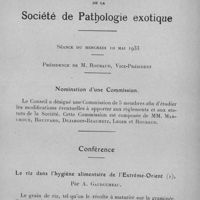 0714 - Page 677 - Séance du mercredi 10 mai 1933. Nomination d'une commission. / Conférence. Le riz dans l'hygiène alimentaire de l'Extrême-Orient, par A. Gauducheau