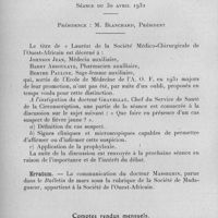 0917 - Page 868 - Société médico-chirurgicale de l'Ouest-Africain. Séance du 30 avril 1932. Erratum. / Comptes-rendus mensuels