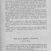 0931 - Page 882 - Société des sciences médicales de Madagascar. Séance du 4 avril 1933. Quelques observations de poliomyélite antérieure aiguë, par Mondain et d'Anélia. / Note sur la diphtérie à Tananarive, par J. Robic
