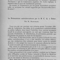 0945 - Page 894 - Séance du mercredi 12 juillet 1933. Communications. Remarque à propos de la communication de Marcel Leger sur les cas de Pestis levissima, par E. Dujardin-Beaumetz. / La prémunition antituberculeuse par le B. C. G. à Dakar, par M. Blanchard