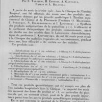 1096 - Page 1037 - Séance du mercredi 11 octobre 1933. Mémoires. Essais thérapeutiques du plasmocide, dérivé synthétique de la quinoléine, dans le paludisme, par E. Tarejew, H. Epstein, A. Gantaeva, Raskin et A. Bolotina
