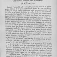 1180 - Page 1117 - Société des sciences médicales de Madagascar. Séance du 6 juin 1933. Communications. Note à propos d'un cas de remarquable tolérance du péritoine à l'infection, observée chez un Indigène, par M. Weisberger