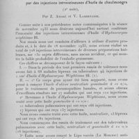 1219 - Page 1234 - Séance du 13 décembre 1933. Communications. Essais de traitement de la lèpre et de la tuberculose par des injections intraveineuses d'huile de chaulmoogra (2e note), par Z. André et V. Labernadie