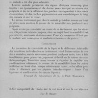 1222 - Page 1237 - Séance du 13 décembre 1933. Communications. Deux cas de lèpre traités par des injections intradermiques d'éther de chaulmoogra créosoté, par P. Bernard. (Travail du laboratoire de M. le prof. Marchoux.). / Effet comparatif de l'iode sur le rat sain et sur le rat lépreux, par P. Berny