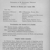 1264 - Page 1279 - Société médico-chirurgicale de l'Ouest-Africain. Séance du 26 novembre 1933. Election du bureau pour l'année 1934. / Proclamation des lauréats de la société. / Comptes-rendus mensuels