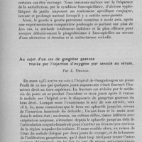 1269 - Page 1284 - Société médico-chirurgicale de l'Ouest-Africain. Séance du 26 novembre 1933. Communications. Contribution au traitement de l'ulcère tropical, par P. Blondin et M. Riou. / Au sujet d'un cas de gangrène gazeuse traitée par l'injection d'oxygène pour associé au sérum, par J. Drogoz