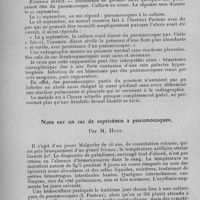 1301 - Page 1316 - Société des sciences médicales de Madagascar. Séance du 7 novembre 1933. Abcès de la rate à pneumocoques, par M. Fontoynont. / Note sur un cas de septicémie à pneumocoques, par M. Huot