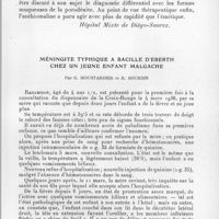 0103 - Page 101 - Société des sciences médicales de Madagascar. Séance du 20 octobre 1936. Granulome ulcéreux vénérien chez un malgache présentant une réaction de frei positive, par A. Sanner, Destribats et Rarivoson. (Hôpital mixte de Diégo-Suarez.). / Méningite typhique à bacille d'Eberth chez un jeune enfant malgache, par G. Moustardier et R. Bourdin