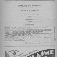 0124 - Page sans numérotation - Sommaire du numéro 2. (Suite du sommaire page 3 de la couverture)