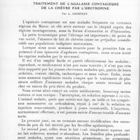 0128 - Page 122 - Séance du 10 février 1937. Communications. Traitement de l'agalaxie contagieuse de la chèvre par l'urotropine, par A. Grimpret