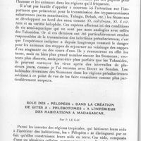 0150 - Page 144 - Séance du 10 février 1937. Communications. Stomoxydes d'Afrique, par E. Roubaud. / Rôle des « pélopées » dans la création de gîtes à « phlébotomes » à l'intérieur des habitations à Madagascar, par P. Le Gac