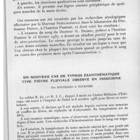 0273 - Page 257 - Séance du 14 avril 1937. Communications. Un cas de réaction nerveuse grave après vaccination anti-amarile. Auto-observation, par G. Dezest. / Un nouveau cas de typhus exanthématique type fièvre fluviale observé en Indochine, par Souchard et Tournier