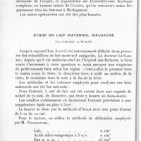 0459 - Page 434 - Société des sciences médicales de Madagascar. Séance du 6 avril 1937. Note à propos d'une tumeur de l'ovaire observée chez une fille malgache de 22 ans, par M. Cloitre. / Étude du lait maternel malgache, par Cosleou et Woltz