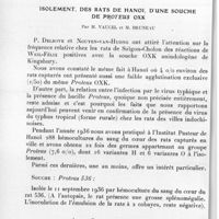 0475 - Page 448 - Séance du 9 juin 1937. Communications. Isolement, des rats de Hanoï, d'une souche de Proteus oxk, par M.Vaucel et M. Bruneau