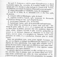 0481 - Page 454 - Séance du 9 juin 1937. Communications. Sur deux parasites des hématies du mouton et du boeuf d'un genre nouveau : Erythrocytozoon N. G., par F. Lestoquard et A. Donatien