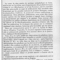 0488 - Page 461 - Séance du 9 juin 1937. Communications. A propos du traitement du paludisme par les dérivés de la dihydroquinamine, par J. Sautet