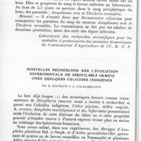 0507 - Page 480 - Séance du 9 juin 1937. Communications. Dermacentor silvarum, vecteur des hémoparasites du mouton : Anaplasma ovis et Theileria recondita, par Mme E. Rastégaieff. (Laboratoire des recherches scientifiques pour les maladies à protozoaires des animaux domestiques du commissariat d'agriculture de l'U. R. S. S.). / Nouvelles recherches sur l'évolution expérimentale de Dirofilaria immitis chez quelques culicides indigènes, par E. Roubaud et J. Colas-Belcour