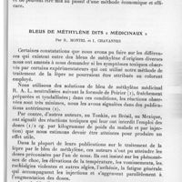0617 - Page 587 - Séance du 7 juillet 1937. Communications. Fabrication. Contrôle. Épandage des mélanges larvicides de vert de Paris au Maroc, par G. Sicault. / Bleus de méthylène dits « médicinaux », par R. Montel et I. Chavannes