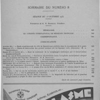 0636 - Page sans numérotation - Sommaire du numéro 8. (Suite du sommaire page ci-contre)
