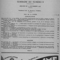 0784 - Page sans numérotation - Sommaire du numéro 9