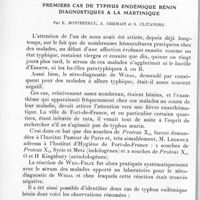 0786 - Page 746 - Séance du 10 novembre 1937. Communications. Premiers cas de typhus endémique bénin diagnostiqués à la Martinique, par E. Montestruc, A. Germain et S. Clitandre