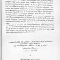 0857 - Page 817 - Séance du 10 novembre 1937. Mémoires. Les bienfaits de l'assistance médicale indigène en vingt-cinq années de protectorat français au Maroc. (Premier mémoire), par Mme E. Delanoë. / Les bienfaits de l'assistance médicale indigène en vingt-cinq années de protectorat français au Maroc. (Deuxième mémoire), par Mme E. Delanoë
