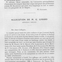 0011 - Page 5 - Séances des 8 janvier et 12 février 1958. Nécrologie. F. C. Kraneveld. [H. Galliard]. / Allocution de M. G. Girard.