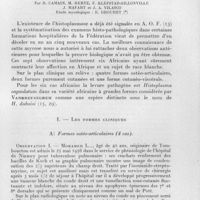 0095 - Page 83 - Séances des 8 janvier et 12 février 1958. Mémoires. Sept nouveaux cas d'histoplasmose observés en A. O. F., par R. Camain, M. Berte, F. Klefstad-Sillonville, J. Mafart et J. A. Vilasco. Etude mycologique : E. Drouhet. I. - Les formes cliniques