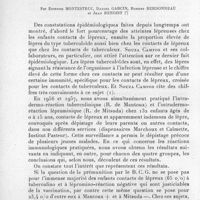 0172 - Page 154 - Séances des 12 mars et 16 avril 1958. Communications. Renseignements obtenus par la pratique simultanée de la tuberculino et de la lépromino-réaction chez les enfants contacts de lépreux apparemment indemnes de lèpre, par Etienne Montestruc, Daniel Garcin, Robert Berdonneau et Jean Benoist