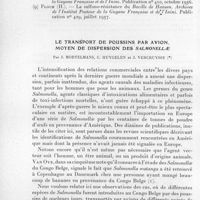 0317 - Page 294 - Séances des 14 mai et 11 juin 1958. Communications. Traitement de la lèpre par la D-cyclosérine, par Hervé Floch et Marcel Mailloux. / Le transport de poussins par avion, moyen de dispersion des Salmonellae, par J. Mortelmans, C. Huygelen et J. Vercruysse