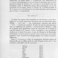 0854 - Page 794 - Célébration du 50e anniversaire de la Société de Pathologie Exotique. Séances des 18 et 19 novembre 1958. Séance de travail du 19 novembre (après-midi). Les mycétomes. Épidémiologie et thérapeutique des pieds de Madura au Congo Belge, par R. Vanbreuseghem. Le climat