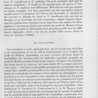 0861 - Page 801 - Célébration du 50e anniversaire de la Société de Pathologie Exotique. Séances des 18 et 19 novembre 1958. Séance de travail du 19 novembre (après-midi). Les mycétomes. Épidémiologie et thérapeutique des pieds de Madura au Congo Belge, par R. Vanbreuseghem. L'influence du climat. / Le traumatisme
