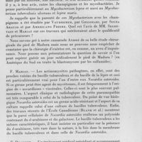 0931 - Page 863 - Célébration du 50e anniversaire de la Société de Pathologie Exotique. Séances des 18 et 19 novembre 1958. Séance de travail du 19 novembre (après-midi). Les mycétomes. Contribution à l'étude de la mycologie et de la bactériologie des mycétomes du Tchad et de la côte des Somalis, par G. Segretain et F. Mariat, avec la collaboration technique de J. Satre. Discussion