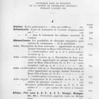 1119 - Page 1040 - Table analytique des matières contenues dans le Bulletin de la Société de Pathologie Exotique pendant l'année 1958