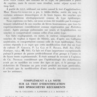 0310 - Page 269 - Séances des 13 mai et 10 juin 1959. Communications. A propos de rattus norvegicus et de ses réactions sérologiques, par Paul Giroud. / Complément à la note sur le test d'identification des spirochètes récurrents, par H. Galliard, J. Lapierre et J. J. Rousset