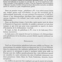 0716 - Page 645 - Séance du 14 octobre 1959. Mémoires. L'association morbide paludisme-leishmaniose viscérale, par F. Blanc, J. Merlihot et L. Aubert. Faits cliniques. / Réflexions