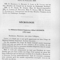 0777 - Page 703 - Séances des 18 novembre et 9 décembre 1959. Élections. / Nécrologie. Le Médecin-Général Inspecteur Alfred Lecomte