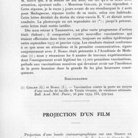 0792 - Page 716 - Séances des 18 novembre et 9 décembre 1959. Conférence. Documentation inédite sur les premières applications à l'homme du virus-vaccin antipesteux E. V. Par Georges Girard. / Projection d'un film