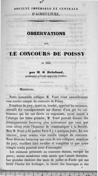 0001 - Page 1 - Observations sur le concours de Poissy en 1853, par M. O. Delafond