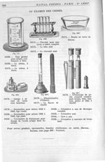 Fig. 775. Vase gradué pour urines, contenance 1 litre.Fig. 1026. Chevalet pour analyses, 4 tubes, co [...]