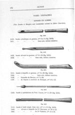 Voies urinaires. Sondes en gomme. 2450. Sonde cylindrique en gomme, n°s 8 à 30 (fig. 2450). 2452. So [...]