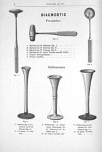 Diagnostic. Percussion. 1. Marteau du Dr Babinski (fig. 1). 2. Marteau du Dr Dejérine (fig. 2). 3. M [...]