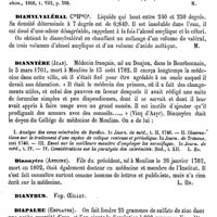 0710 - Page 706 - Diamyloxalique (Acide) [Malaguti] (bibliographie) / Diamylvaléral [Malaguti] / Diannyère (Les deux) [L. Hahn] / Dianthus. Voy. Oeillet / Diapalme (Emplâtre) [Amédée Dechambre]